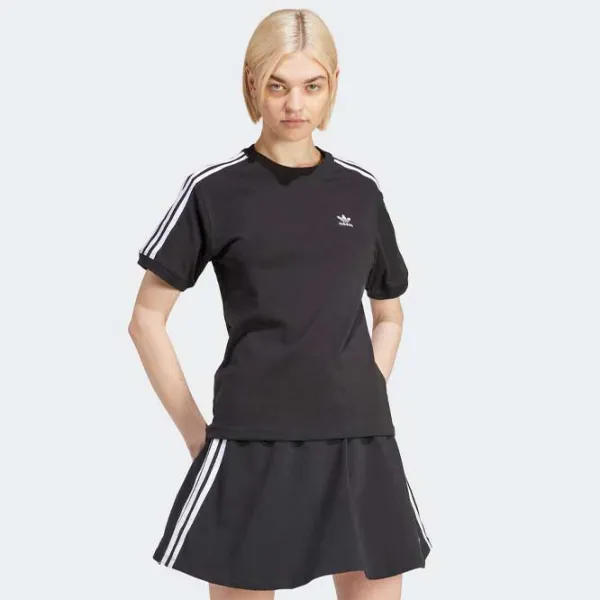 Tricou pentru femei Adidas 3 Stripe Tee 94% bumbac/ Black photo 2