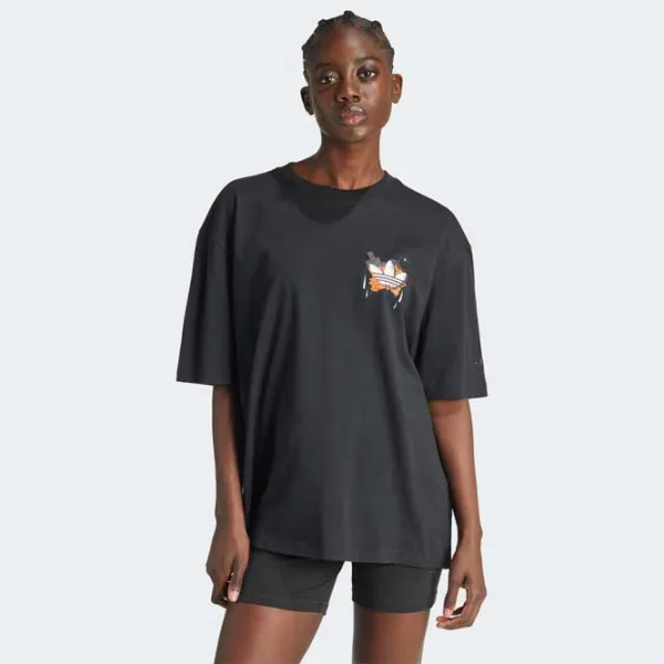 Tricou pentru femei Adidas Graffiti Ss Tee 100% bumbac/ Black photo 2