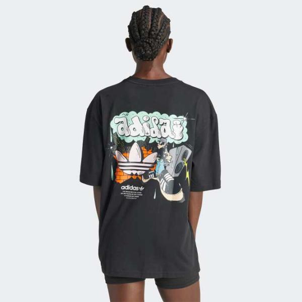 Футболка для женщин Adidas Graffiti Ss Tee 100% хлопок/ Черный photo 3