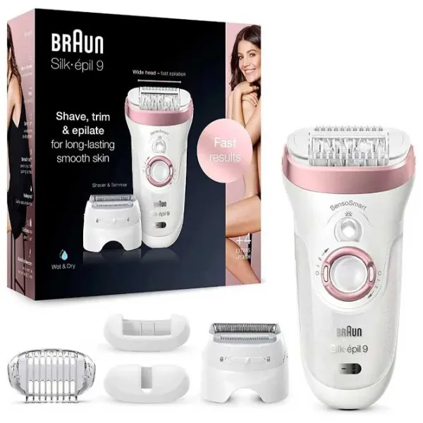 Эпилятор Braun SES9730 Сухая/ Влажная/ Розовый Белый photo 3