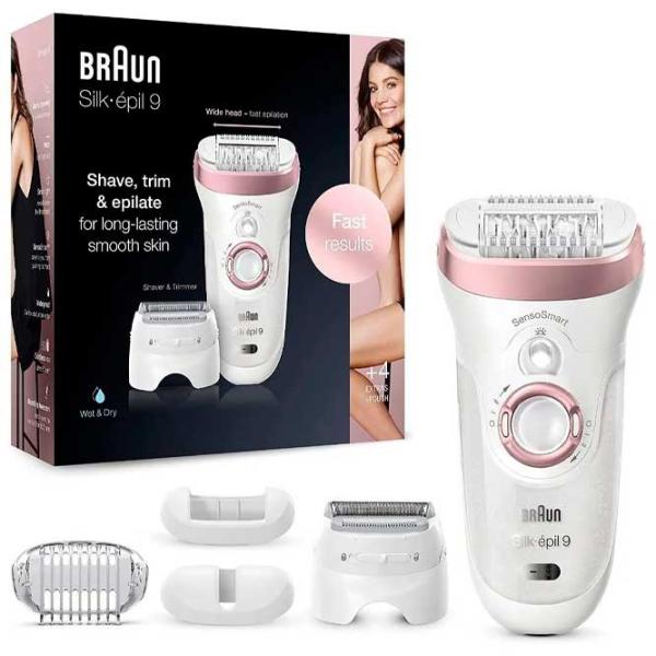 Эпилятор Braun SES9730 Сухая/ Влажная/ Розовый Белый photo 3