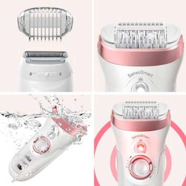 Эпилятор Braun SES9730 Сухая/ Влажная/ Розовый Белый photo 5