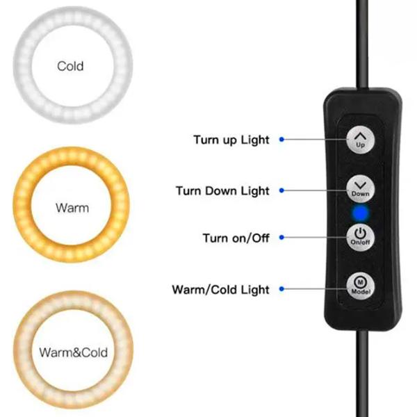 Lampă circulară Selfie Ring Light M20 200 mm Black photo 4