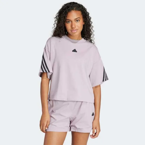 Tricou pentru femei Adidas W Fi 3S Tee 100% bumbac/ Purple photo 2