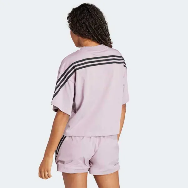 Tricou pentru femei Adidas W Fi 3S Tee 100% bumbac/ Purple photo 3