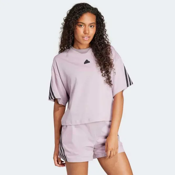Tricou pentru femei Adidas W Fi 3S Tee 100% bumbac/ Purple photo 4