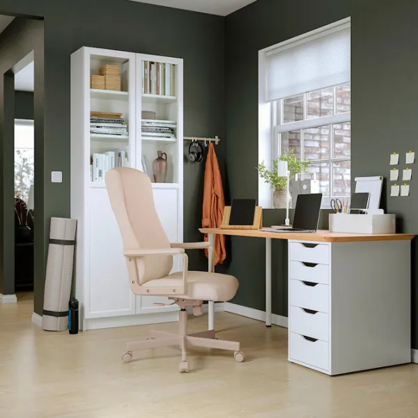 Masă de birou Ikea Anfallare/ Alex 140x65 PAL/ White photo 5