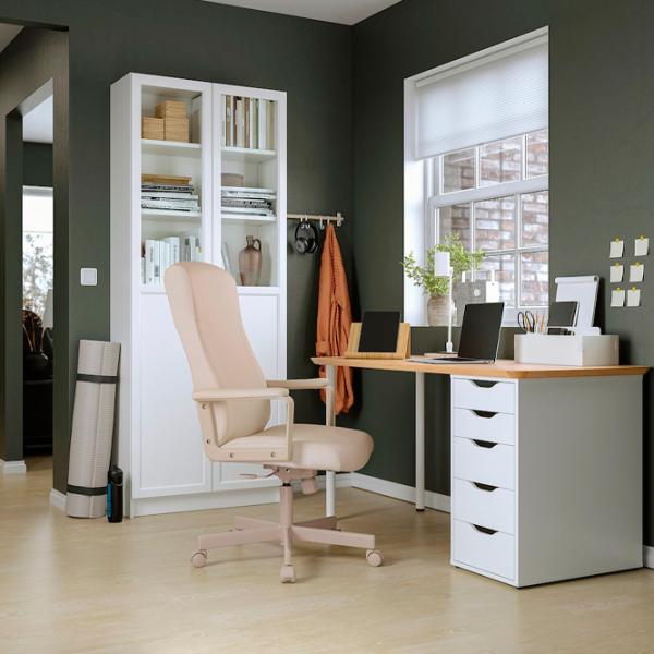 Masă de birou Ikea Anfallare/ Alex 140x65 PAL/ White photo 5