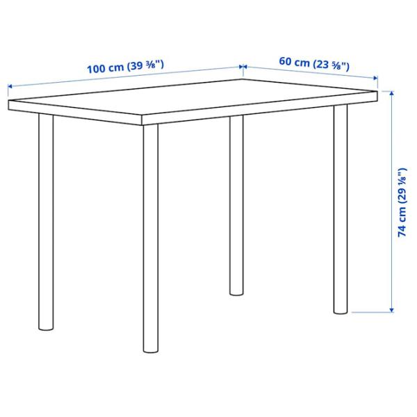 Офисный стол Ikea Linnmon/ Adils 100x60 ДСП/ Белый photo 4