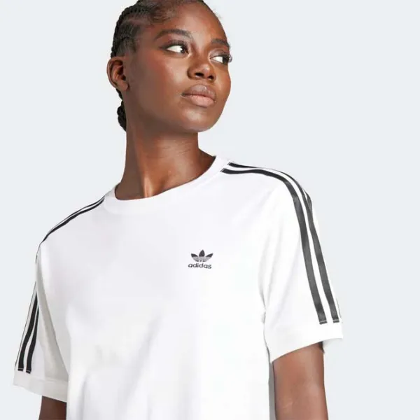 Tricou pentru femei Adidas 3 Stripe Tee 94% bumbac/ White photo 5