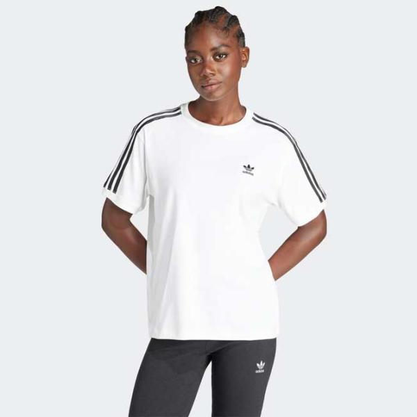 Tricou pentru femei Adidas 3 Stripe Tee 94% bumbac/ White photo 2