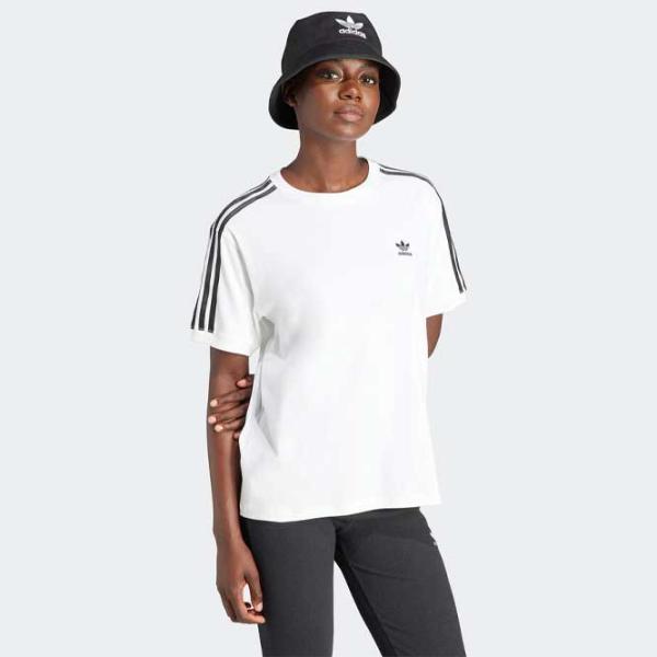 Tricou pentru femei Adidas 3 Stripe Tee 94% bumbac/ White photo 4
