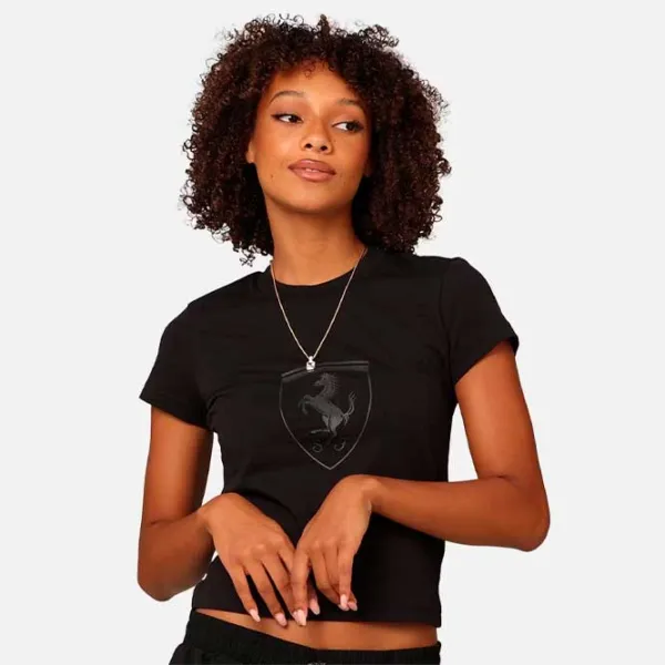 Tricou pentru femei Puma Ferrari Style Babydoll Tee Wmn 100% bumbac/ Black photo 2