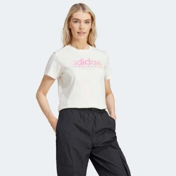 Футболка для женщин Adidas W Lin Spw Gt 100% хлопок/ Белый photo 4