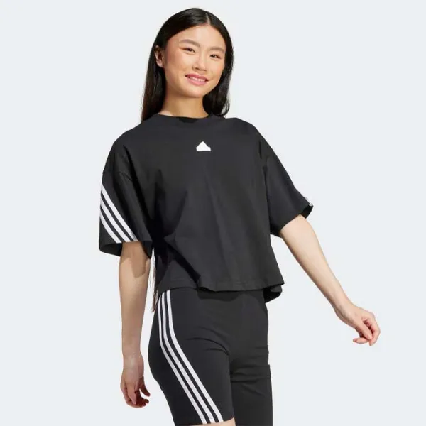 Tricou pentru femei Adidas W Fi 3S Tee 100% bumbac/ Black photo 4