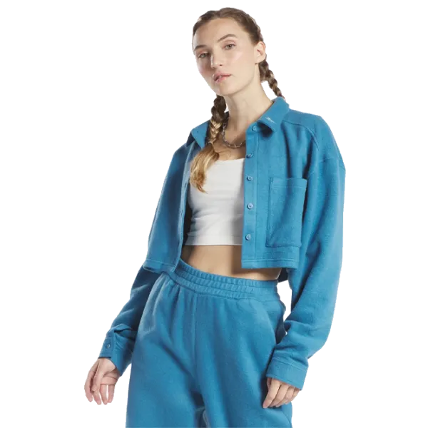 Jachetă pentru femei Reebok CL WDE FLEECE LAYE Demisezon/ Blue photo 2 Jachetă pentru femei Reebok CL WDE FLEECE LAYE Demisezon/ Blue photo 2