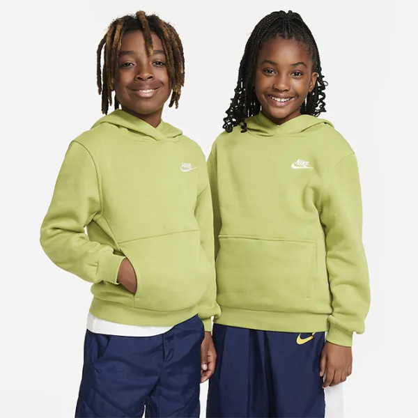 Толстовка для мальчиков Nike K Nsw Club Flc Hdy Lbr L/ Желто-зеленый photo 2