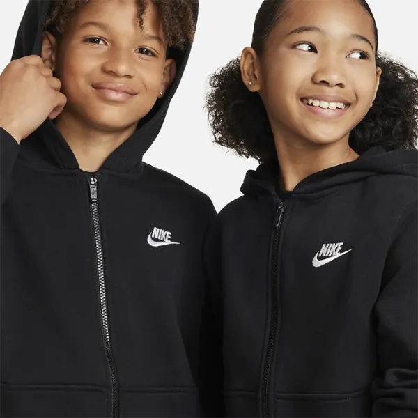 Толстовка для мальчиков Nike K Nsw Club Flc Hd Fz Ls Lbr L/ Черный photo 2