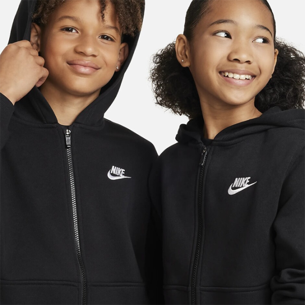 Толстовка для мальчиков Nike K Nsw Club Flc Hd Fz Ls Lbr L/ Черный photo 2