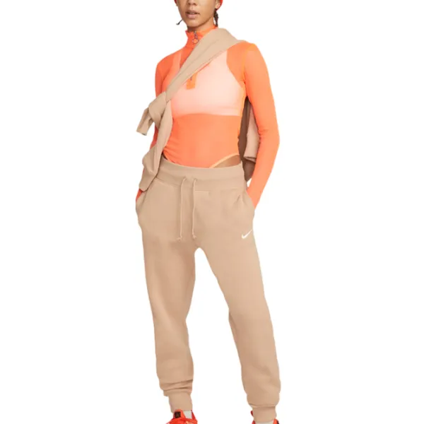 Pantaloni sportivi pentru femei Nike W Nsw Phnx Flc Hr Pant Std M / Beige photo 3