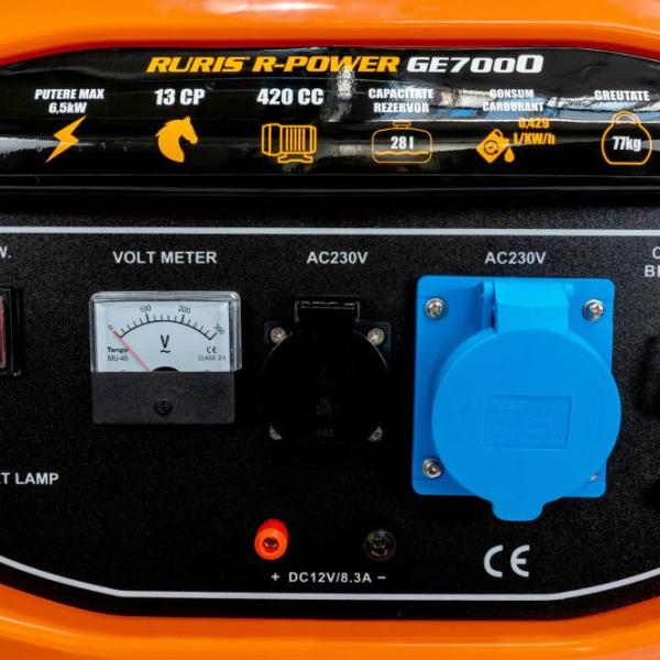 Generator de curent Ruris GE 7000 230 V Benzină/ 6 kW photo 7