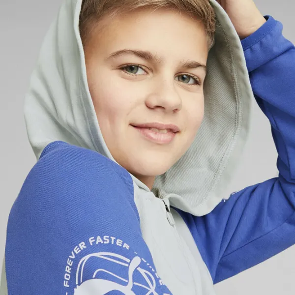 Толстовка для мальчиков Puma Active Sports Full-Zip Hoodie Tr B Plati Platinum Серый photo 3