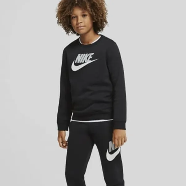 Толстовка для мальчиков Nike B Nsw Club + Hbr Crew 2 black S/ Черный photo 3