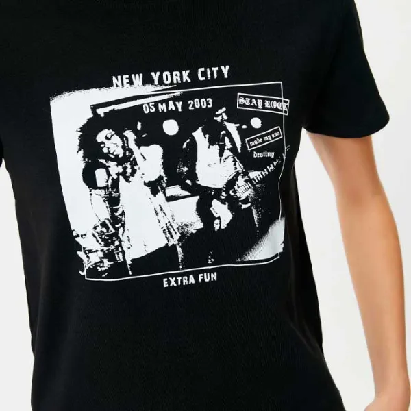 Tricou pentru femei Koton 4SAL10090IK 100% bumbac/ Black photo 5