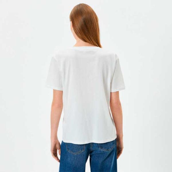 Tricou pentru femei Koton 4SAK50368EK 100% bumbac/ White photo 4