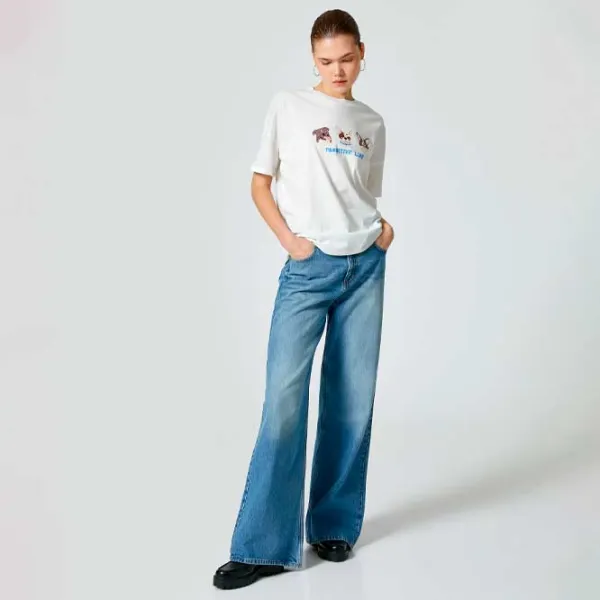 Tricou pentru femei Koton 4SAL10647IK 100% bumbac/ White photo 3