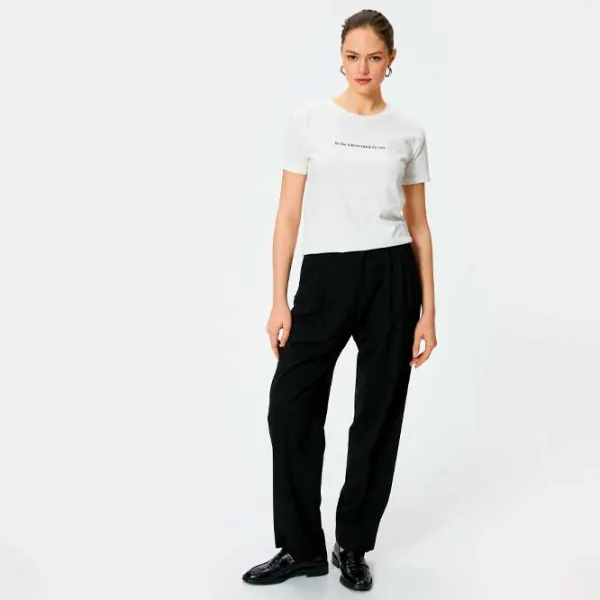 Tricou pentru femei Koton 4SAK50431EK 100% bumbac/ White photo 2