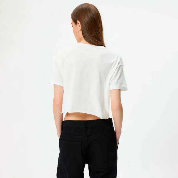 Tricou pentru femei Koton 4SAL10079IK 100% bumbac/ White photo 3