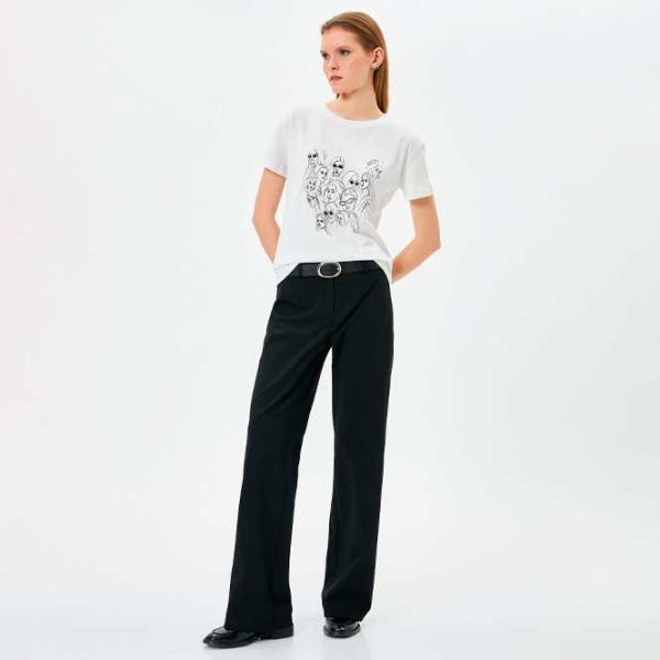 Футболка для женщин Koton 4SAK50395EK 100% хлопок/ Белый photo 2