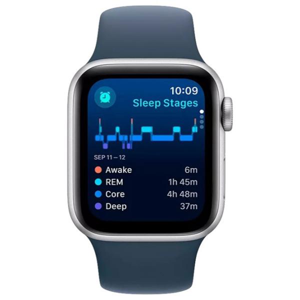Умные часы Apple Watch SE Gen2 2023  1.57" / 40 мм / Серебряный - Storm Blue / MRE13QR/A photo 5 Умные часы Apple Watch SE Gen2 2023  1.57" / 40 мм / Серебряный - Storm Blue / MRE13QR/A photo 5