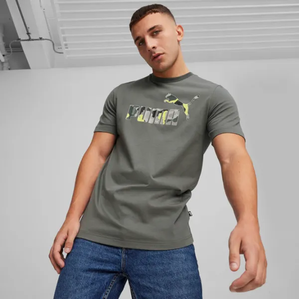 Tricou pentru bărbați Puma Ess+ Camo Graphic Tee 100% bumbac/ Mineral Gray photo 3