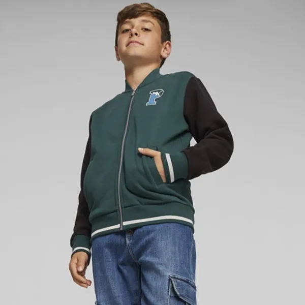 Hanorac pentru băieți Puma Squad Bomber Jacket B Malachite Green photo 5