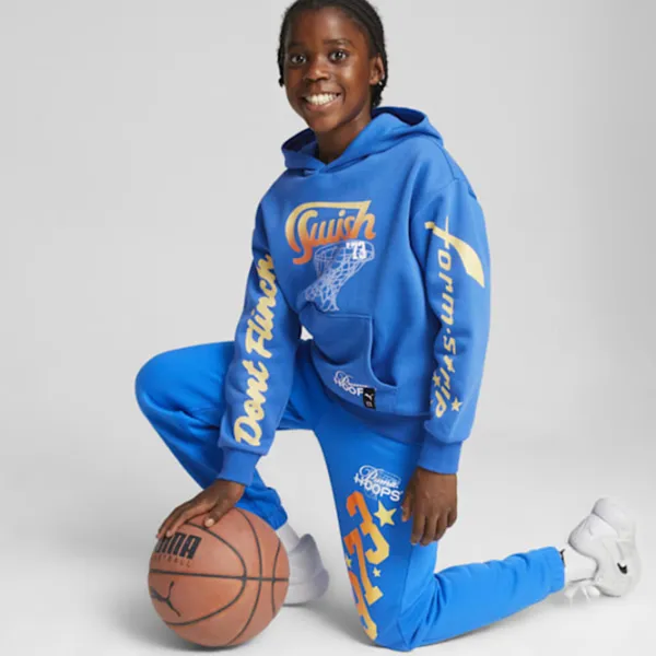 Hanorac pentru băieți Puma Basketball Swish Hoodie Fl Racing Blue photo 4