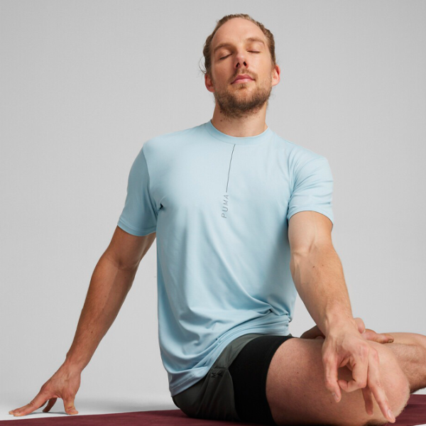 Футболка для мужчин Puma Yogini Lite Mesh Tee 94 % полиэстер, 6 % эластан/ Turquoise Surf photo 3