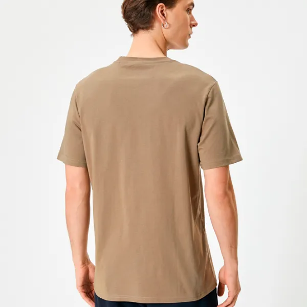 Tricou pentru bărbați Koton 4SAM10281HK 100% bumbac/ Khaki photo 4