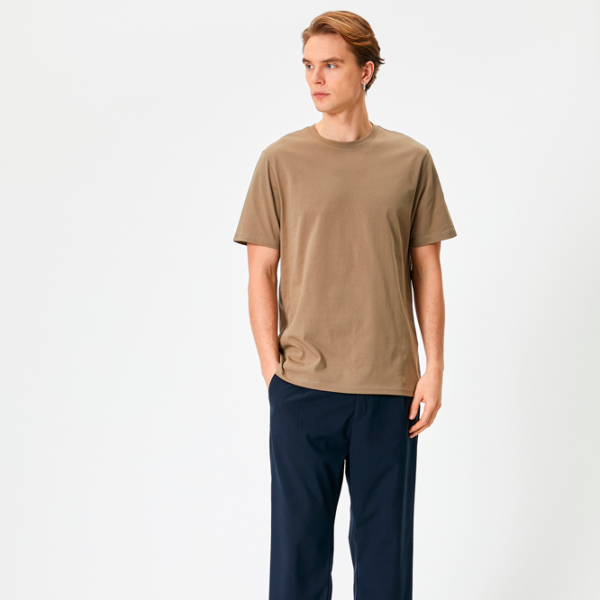 Tricou pentru bărbați Koton 4SAM10281HK 100% bumbac/ Khaki photo 3