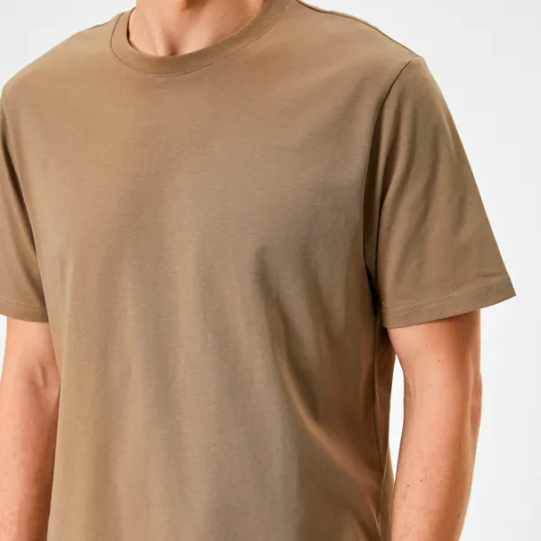 Tricou pentru bărbați Koton 4SAM10281HK 100% bumbac/ Khaki photo 5