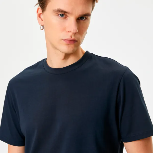 Tricou pentru bărbați Koton 4SAM10281HK 100% bumbac/ Marine Blue photo 2