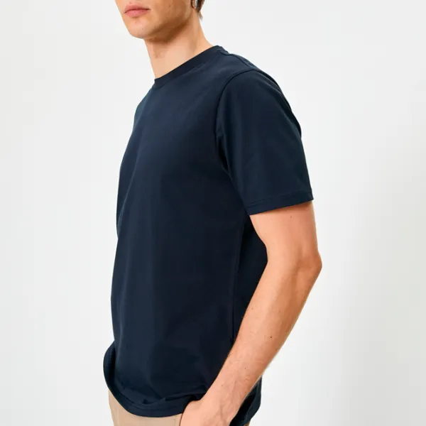 Tricou pentru bărbați Koton 4SAM10281HK 100% bumbac/ Marine Blue photo 3