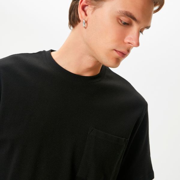 Tricou pentru bărbați Koton 4SAM10068HK 69% poliester/ Black photo 4