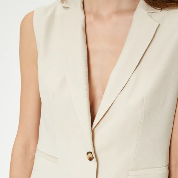 Vestă pentru femei Koton 4SAK20005UW Beige photo 2