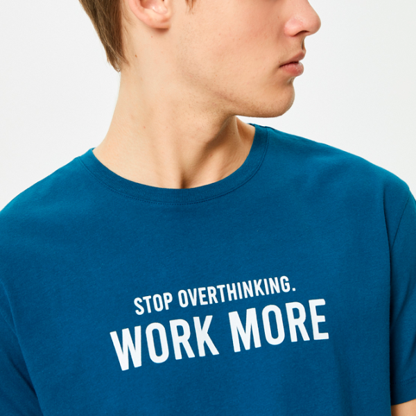 Tricou pentru bărbați Koton 4SAM10016NK 100% bumbac/ Petrol photo 4