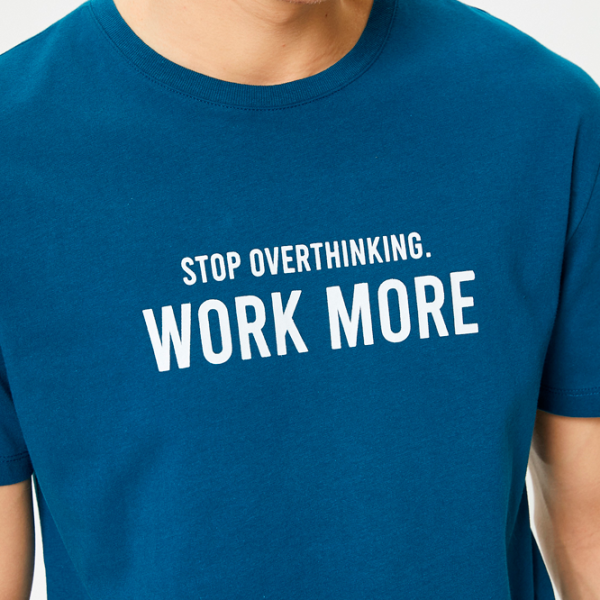 Tricou pentru bărbați Koton 4SAM10016NK 100% bumbac/ Petrol photo 5