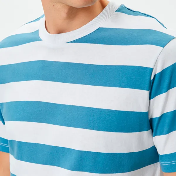 Футболка для мужчин Koton 4SAM10302HK 100% хлопок/ Blue Stripe photo 5