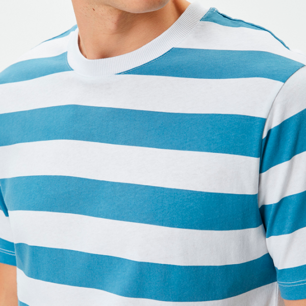 Футболка для мужчин Koton 4SAM10302HK 100% хлопок/ Blue Stripe photo 5