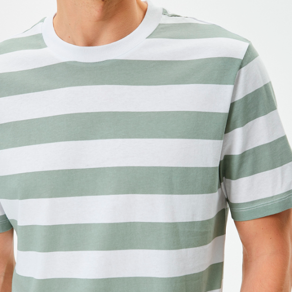 Футболка для мужчин Koton 4SAM10302HK 100% хлопок/ Green Stripe photo 5